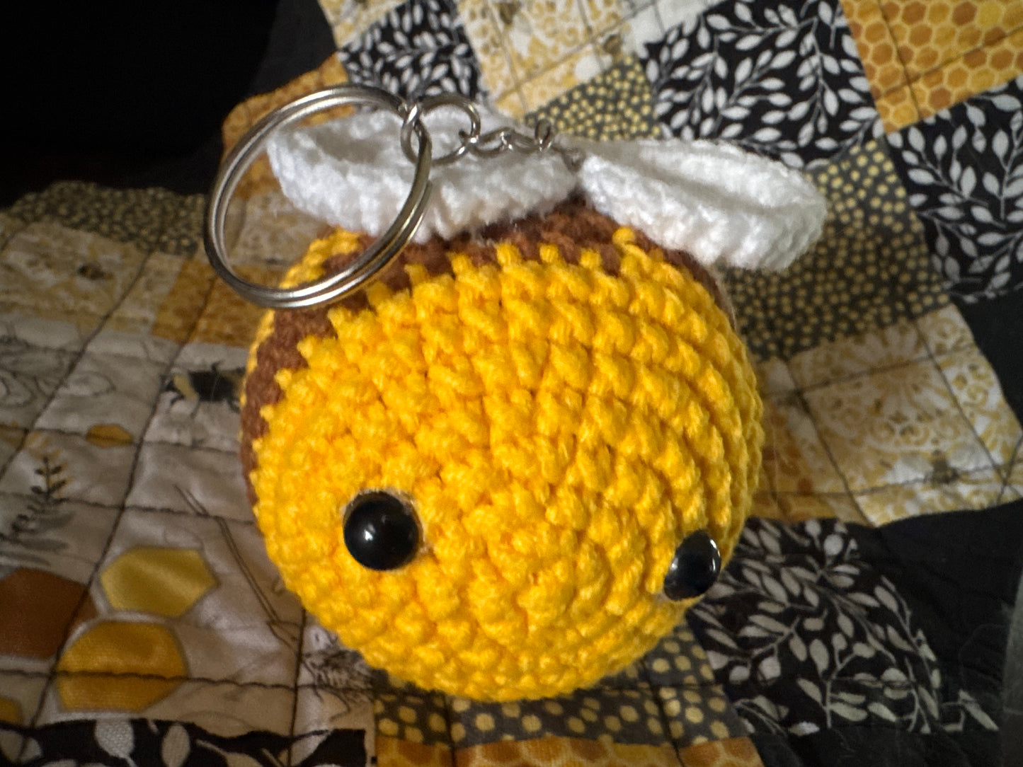 Crocheted Bee Keychain