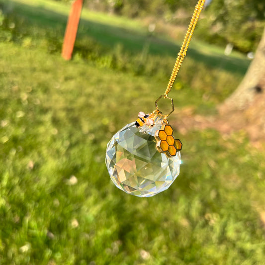 Crystal HoneyBee Suncatcher